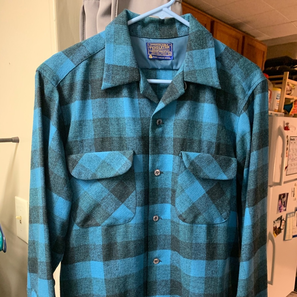 Vintage Pendleton buffalo plaid 100% Wool Shirt